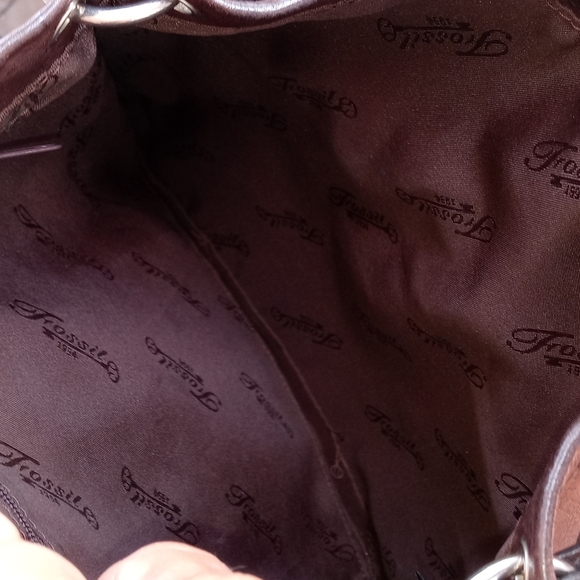 FOSSIL BROWN LEATHER CROSSBODY BAG/PURSE - Picture 5 of 7
